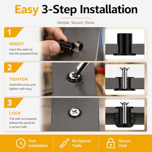 40PCS Neoprene Well Nuts Kit with Stainless Steel Screws, M4 M5 M6 - size: 40Pcs Mix