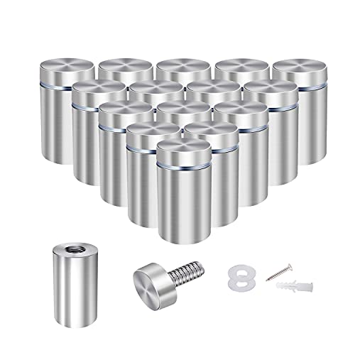 3/4 x 1 Inch Sign Standoffs Wall Mounting Standoff Screws Hardware, 16 Pack - size: 3/4"x1"