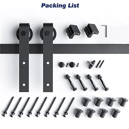 EaseLife 10 FT Sliding Barn Door Hardware Track Kit,Basic J Pulley,Slide Smoothly Quietly,Easy Install (10FT Track Kit for 60" Wide Single Door) - size: 10 Feet