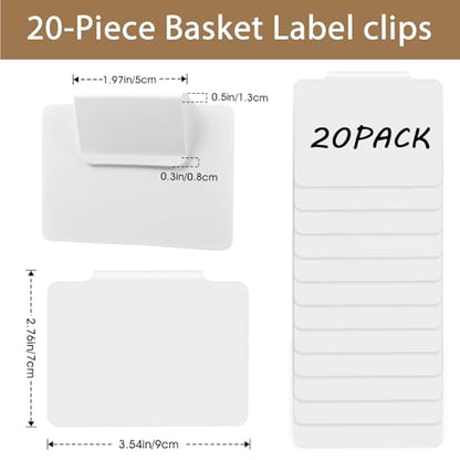 20pcs White Basket Labels Removable PVC Labels - color: White 20pack