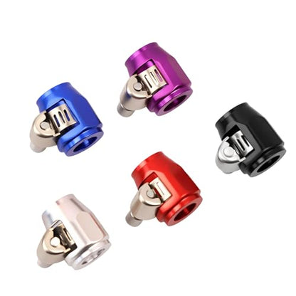 Aluminum Hose End Finisher Clamp, Universal Fit, Red Chrome Finish, 4pcs Set for Stainless Steel and Rubber Hoses, Model (Purple, 4AN) - color: Purple, size: 4AN