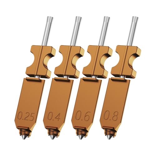 FLASHFORGE AD5X 3D Printer 0.25/0.4/0.6/0.8mm Nozzle Assembly Set, 30S Quick-Detachable Nozzle,Max 300℃ High Temperature & High Flow 32mm³/s Nozzle for AD5X 3D Printers - style: 0.25+0.4+0.6+0.8mm for AD5X
