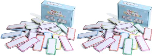 36 pcs Magnetic Name Tags Plates, Office & School Supplies, Magnetic Dry Erase Labels for White Board & Refrigerator (Pack of 2) - size: 3" x 1.2" (Pack of 2)