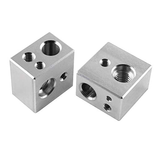 MK10 Heater Block 2 Pack for 3D Printer Hotend Fit M3 and M4 Thermistor