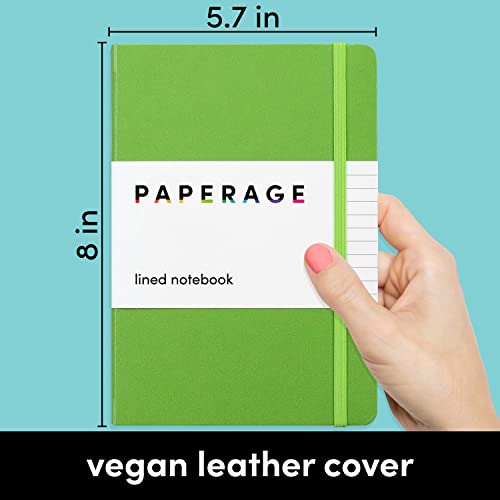 PAPERAGE Lined Journal Notebook, Hardcover Journal for Women & Men, 160 Pages, (5.6 in x 8 in), College Ruled Journaling Notebook for Work, School Supplies & Note Taking, (Lime Green) - color: Lime Green, style: A. Lined