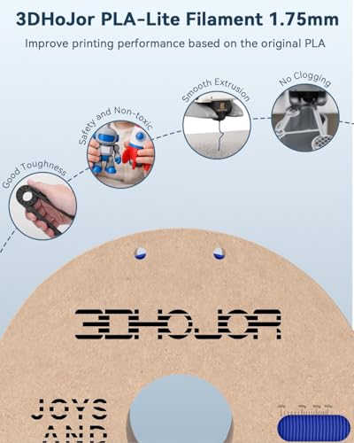 3DHoJor PLA Filament 1.75mm,3D Printer Filament,1kg Cardboard Spool (2.2lbs),Dimensional Accuracy +/- 0.03 mm,Vacuum Packaging,Odor Free, Clog Free,Fit Most 3D FDM Printer,Blue - color: Blue