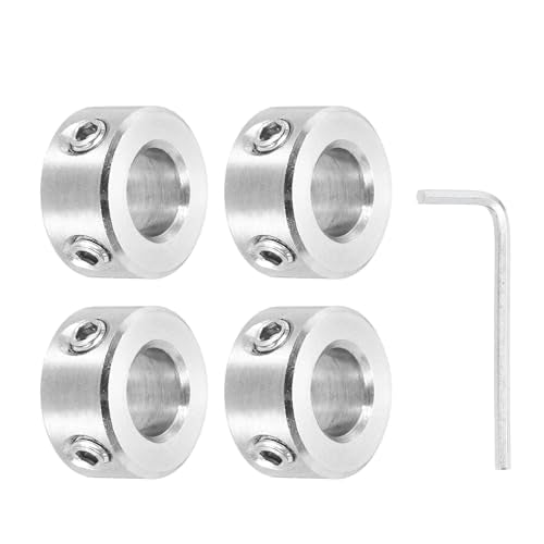 MECCANIXITY 4Pcs Shaft Collars 8mm Bore 2 Screw 16mm OD 8mm Thick - size: 8mm ID 16mm OD 8mm H with 2 Screw