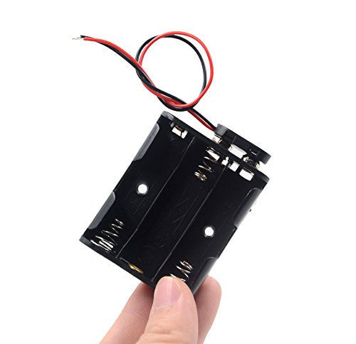 3 Pcs 3 x 1.5V (4.5V) AA Battery Holder Leads with 3 Pcs I Type Snap Connector Plastic Housing - size: 3AA-3PC