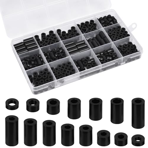 355 Pcs Nylon Electrical Outlet Spacers Kit - Non-Threaded Round Plastic Spacers for Switch & Receptacle Screws, Secure Fit Spacer Assortment for Outlet Installation and DIY Projects