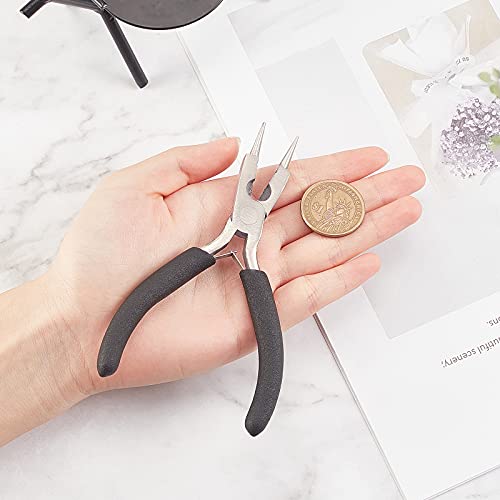 SUNNYCLUE 4.9 Inch Round Nose Pliers Wire Cutter 4-in-1 Mini Precision Pliers Wire Bending Side Cutter Tools for DIY Jewelry Making, Black - color: Black 4.9 Inch With Cutter