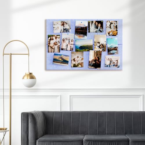 MaxGear Felt Bulletin Board 36" x 24", Light Blue Felt Wall Tiles Push Pins - color: Light Blue, size: 36" x 24"