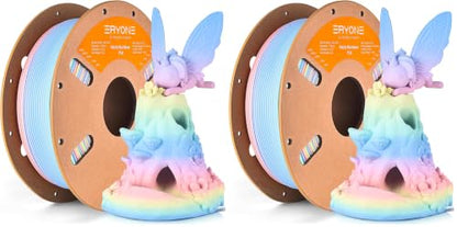 ERYONE Matte Rainbow 3D Printer PLA Filament 1.75 +/- 0.03mm, Matte Muticolor Filament PLA 1KG(2.2LBS) Spool, Macaron Rainbow (Pack of 2) - color: Matte Rainbow Macaron, size: 1KG (Pack of 2)