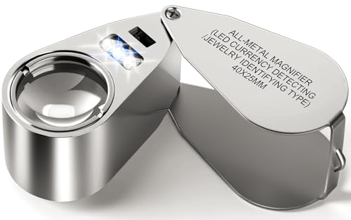 Leffis 40X Jewelers Loupe Magnifier LED/UV Illuminated Magnifying Glasses - size: 1 Pack