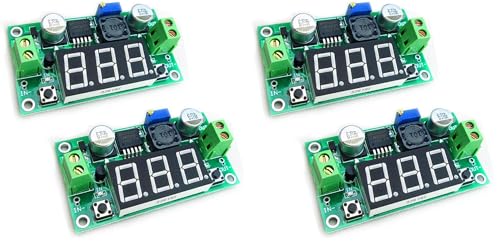HiLetgo 2pcs LM2596 Adjustable DC-DC Step Down Buck Power Convert Module 4.0-40V Input to 1.25-37V Output with LED Voltmeter Display (Pack of 2) - size: Small (Pack of 2)