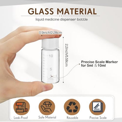 Baderke 4 Pcs Liquid Medicine Travel Container, Clear,10ml - color: Clear, size: 10ml
