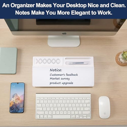 Small Glass Desktop Whiteboard Dry-Erase-Board - Computer Keyboard Stand White Board Surface Pad with Aromatherapy, Desk Organizers with Accessories for Office, Home, School Supplies - color: Aroma - White