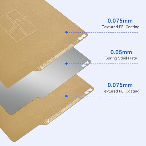 Bamboo Original Double Sided Textured PEI Build Plate Flexible Removal Spring Steel Sheet 257x257mm for Bambu Lab X1C / X1 / X1E / P1P / P1S /P2S/ A1 3D Printer - style: Dual-Sided Textured PEI