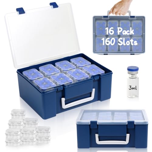 160 Slots Blue Peptide Storage Box Bulk 3ml Plastic Peptide Case - color: Blue, size: 160 Slots