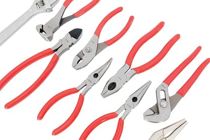 Steelman 10-piece Pliers Set, Slip Joint, Long Nose, Diagonal Cutter, Groove Joint, Linesman, Mini Long Nose, Locking Pliers, and Adjustable Wrench