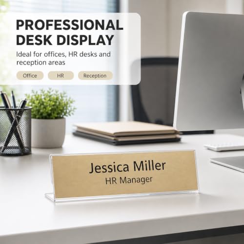 NIUBEE Acrylic Name Plates for Desks,12 Pack,Sign Holder for Meeting Office - style: L-shaped