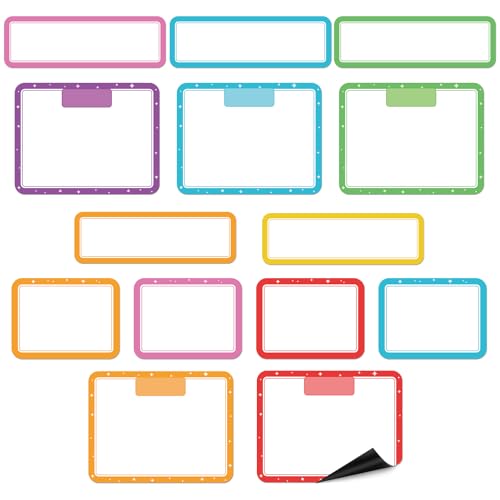 15 Pcs Magnetic Write Wipe Paper Organization Chart Dry Erase Objectives Learning Magnets for Classroom Whiteboard Great for Classroom Goals Targets School Whiteboard Teaching Essential Supplies - style: Rainbow Colorful