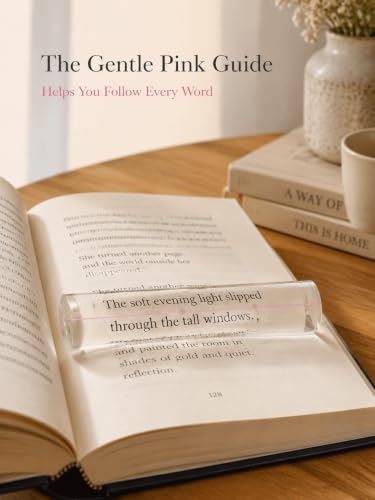 Reading Magnifier for Books, 2 Pack 2X Optical Acrylic Magnifier Bar - color: Soft Pink