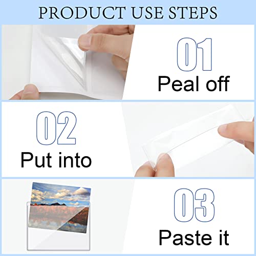 60 Pcs Clear Adhesive Pockets for Planners 4 Sizes