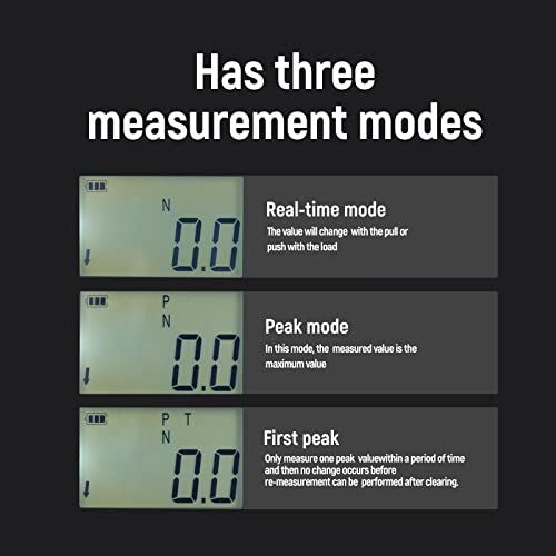 500N Digital Force Gauge Push and Pull Tester Meter with 4 Measurement Units N Kg Lb Oz, Automatic Backlight, Buzzer Alarm Function,1% Accuracy - size: 500N