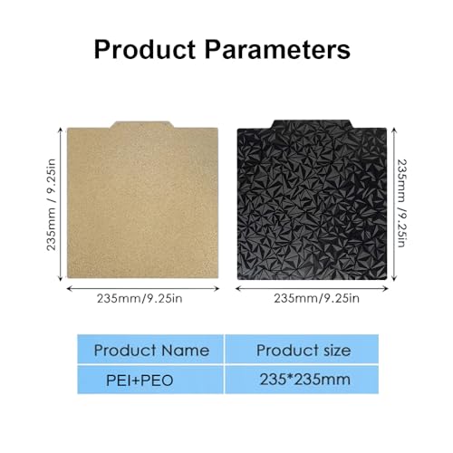 HzdaDeve Build Plate for Adventurer 5M/5M Pro/AD5X Double Sided Textured PEI Sheet and Smooth PEO Steel Sheet Bed Glue-Free Printing for FLASHFORGE Adventurer 5M Plate 3D Printer (PEO+PEI) - color: Gold+PEO