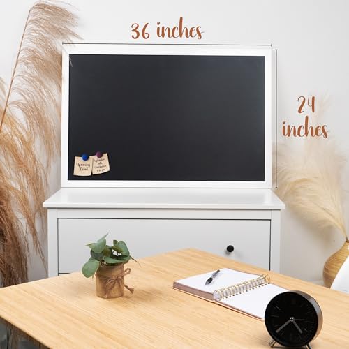 Loddie Doddie Magnetic Chalkboard, Magnetic Board for Wall, 36 x 24, White - color: White Frame, size: 36"W x 24"H