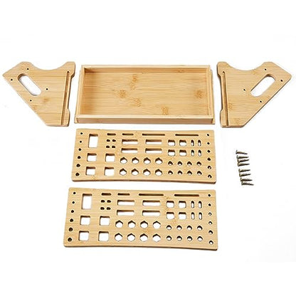 Bamboo Screwdriver Organizer Rack Desktop Hand Tool Stand and Repair Tool Storage Holder