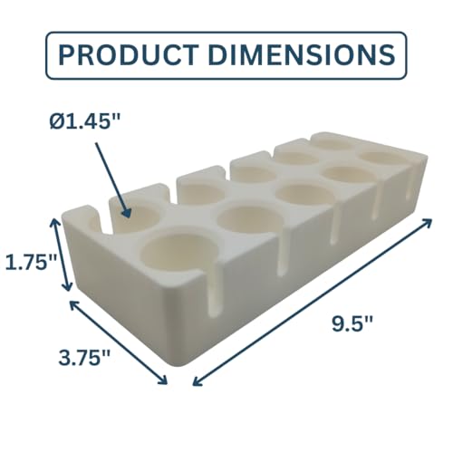 30 mL VialGrid Stackable Vial Holder – 10-Slot Tray for 30 mL / 1.4" Vials, Space-Saving Pharmacy & IV Clinic Organizer, Compatible with 50 mL VialGrid, Durable White Plastic