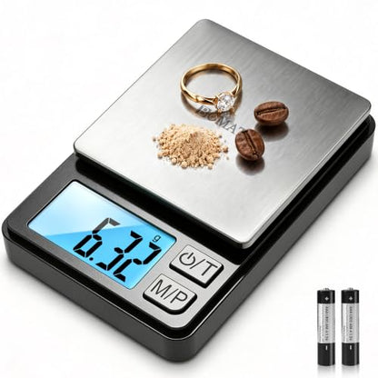 BOMATA Digital Pocket Scale, 0.01g×1000g, Mini Gram Scale, Black