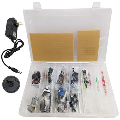 Basic Prototyping Parts Kit - Includes Resistors, Capacitors, Trimpots, Potentiometers, IC Sockets, Perf Boards, ICS, Transistors, LEDs, Switches, and More - EX ELECTRONIX EXPRESS