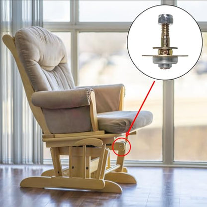4pcs Furniture Rocking Chair Bearing Connecting Piece Rocking Chair Bearing Screws Bolts Kits Rocking Chair Furniture Hardware (45MM) - size: 45MM