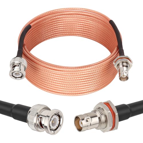 XRDS -RF BNC Cable 25FT, 50 Ohm BNC Male to Female Bulkhead Mount RG316 Coax for Wireless Microphone System Receiver CB Radio UHF VHF Ham Radio Amateur - size: 25 FT