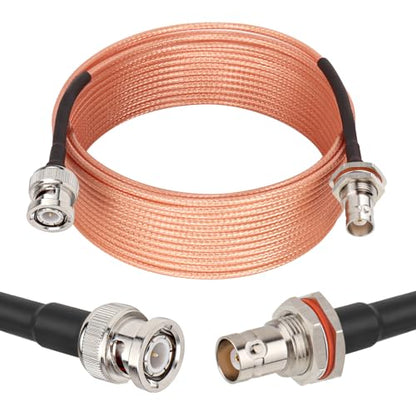 XRDS -RF BNC Cable 25FT, 50 Ohm BNC Male to Female Bulkhead Mount RG316 Coax for Wireless Microphone System Receiver CB Radio UHF VHF Ham Radio Amateur - size: 25 FT