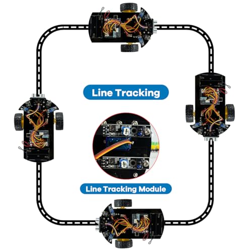 LAFVIN 2WD Smart Robot Car Kit V2 with Bluetooth, IR Remote, Obstacle Avoidance, Line Tracking, Light Seeking, Follow Object Functions, STEM Educational Robotics Kit with Tutorial - size: V2