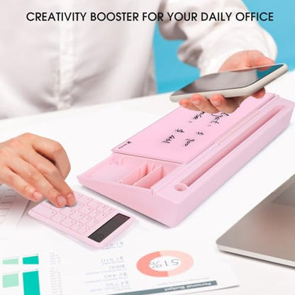 Varhomax Glass Desk Whiteboard Pink with Calculator - color: Calculator-pink