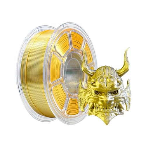 iBOSS Silk Dual Color PLA+ Filament 3D Printer 1.75mm +/- 0.02mm, Bicolor Filament Two Tone PLA Plus 1KG(2.2lbs) Cardboard Spool Fit for 3D Printers, Gold Silver - color: B_ Dual Silk Gold Silver