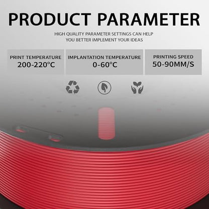 PLA+ Filament 1.75mm Red 1kg,Dimensional Accuracy +/- 0.02mm - color: Red