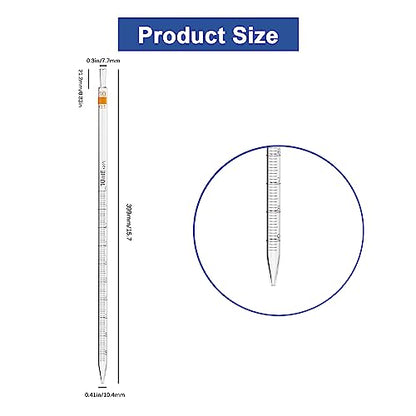 ONiLAB 10mL Glass Graduated Pipettes, 10 Pcs, ±0.1mL Tolerance - style: 10ml