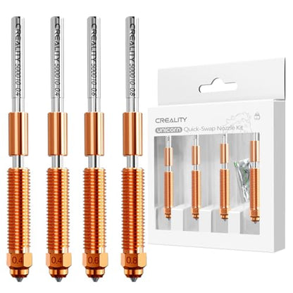 Creality Official K1C/K1 SE/K2 SE Nozzle, Unicorn Quick-Swap 0.4mm, 0.6mm, 0.8mm 4PCS Nozzle Kit, Copper Alloy and Hardened Steel 3D Printer Nozzle for K1C, K1SE, K2 SE, Ender 3 V3 SE, Ender 3 V3 Plus - style: 4PCS 0.4/0.6/0.8mm