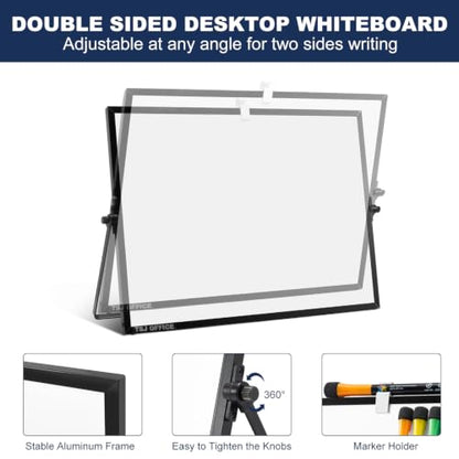 TSJ OFFICE Small White Board - 18 X 14 Inches Black Framed Dry Erase Board - color: Black, size: 18"W x 14"H