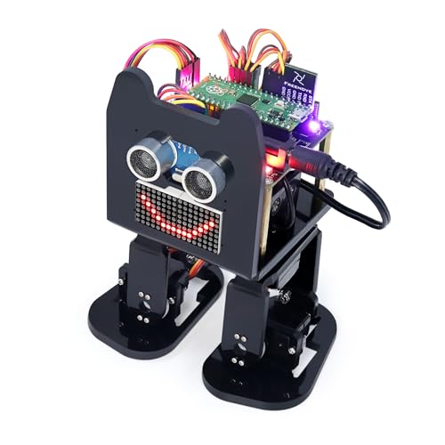 Freenove Bipedal Robot Kit for Raspberry Pi Pico (Included) (Compatible with Arduino IDE), LED Matrix Expressions, Obstacle Avoidance, Colorful Lights, Buzzer, Speaker, App - color: with Raspberry Pi Pico