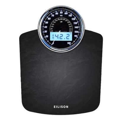 EILISON 2-in-1 Digital & Analog Bathroom Scale, 400 lbs, Large Display - color: Grey