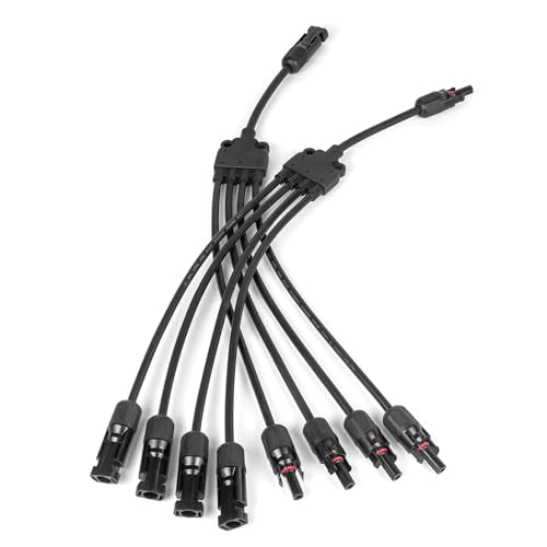 Solar Panel Connector 4 to 1 Solar Panel Splitter 4 Way 1000V Solar Panel Parallel Connectors Solar Adapter Cable Plug Pair for Solar System Solar Panel (4 to 1 1 Pair) - color: 4 to 1 (1 Pairs), size: Y Branch