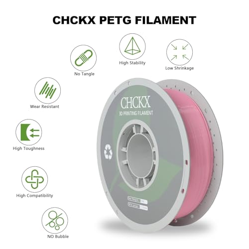 PETG 3D Printing Filament 1.75mm, ±0.02mm Tolerance, 1kg Spool (2.2lbs), Pink - color: Pink, size: PETG