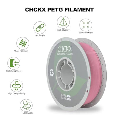 PETG 3D Printing Filament 1.75mm, ±0.02mm Tolerance, 1kg Spool (2.2lbs), Pink - color: Pink, size: PETG