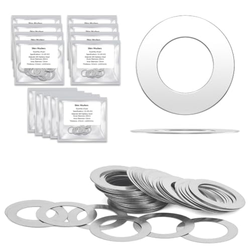 Shim Washers 0.1mm Thick Precision Spacers Kit, ID 3-10mm,OD 6-28mm, 304 SS - size: 3-20,0.1mm Thick